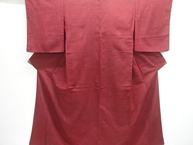 JAPANESE KIMONO / ANTIQUE TAISHO ROMANTIC HORIZONTAL STRIPED WOVEN OME